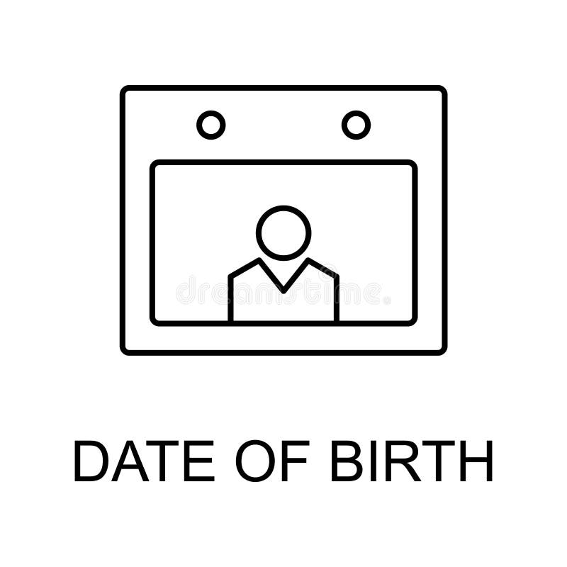 Date Of Birth Line Icon Element Of Human Resources Signs With Name For Mobile Concept And Web Apps Thin Line Date Of Birth Line Stock Illustration Illustration Of Year Birth