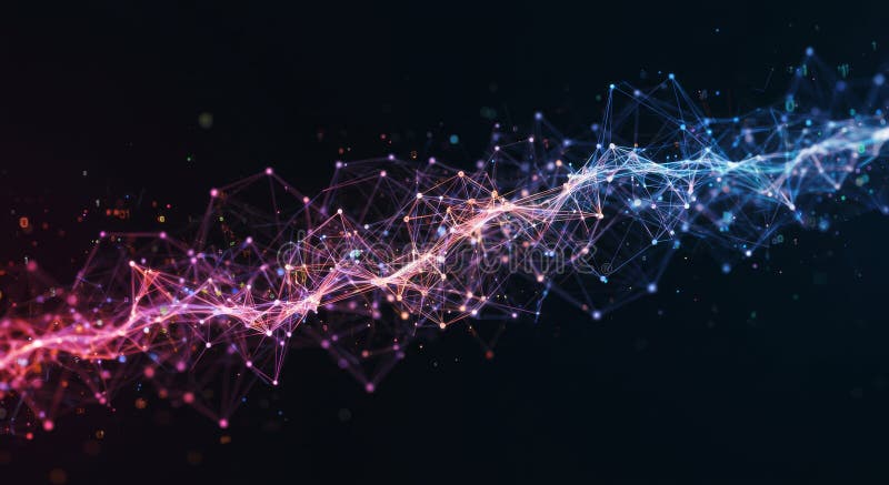 Date de rețea futuriste cu tehnologie digitală strălucitoare și informații cibernetice royalty free illustration