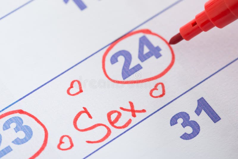 Date Marked For Sex On Calendar Stock Image Image Of Planner Close