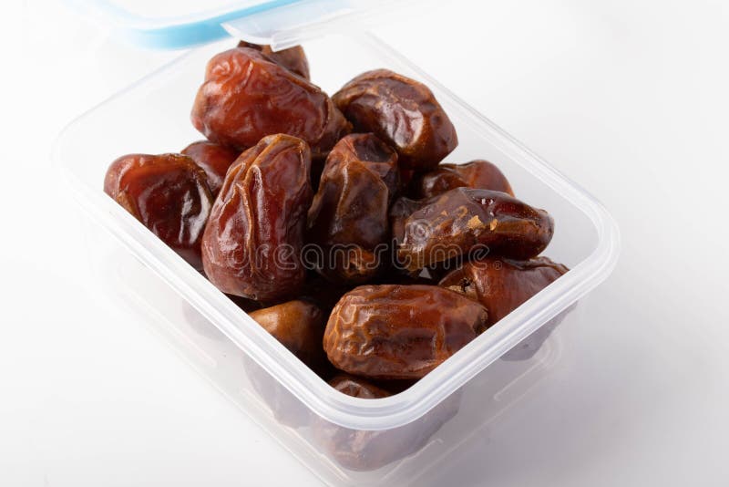 Date Palm Dried in a Clear Plastic Box Stock Image Image of basket