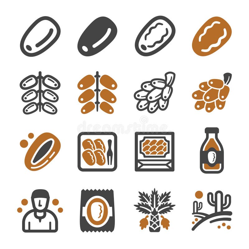 Date palm icon set