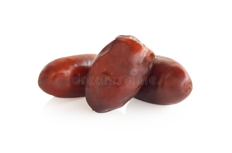 Date Palm Isolated on White Background, Food Healthy Concept Stock