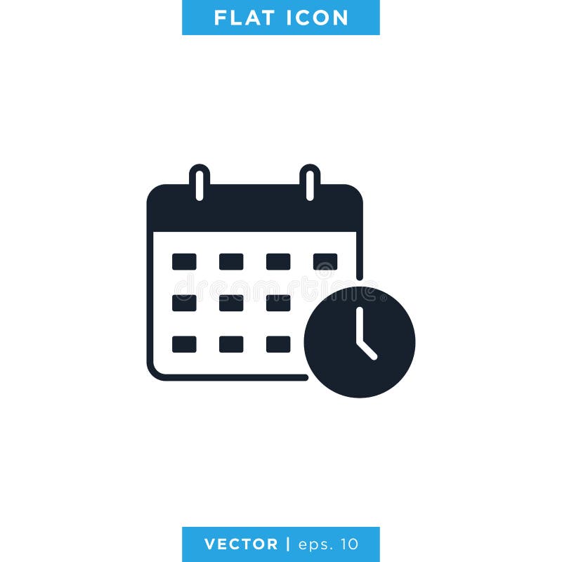 Date and Time Icon Vector Design Template. Calendar and Clock Icon. royalty free illustration