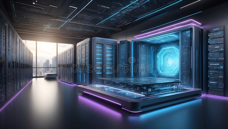 Datenhorizonte : Quantumquotienten 3d Odyssey bis morgen. ai generieren vektor abbildung