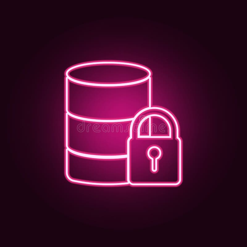 Datenschutzikone Elemente der Internetsicherheit in den Neonartikonen Einfache Ikone f? r Website, Webdesign, mobiler App, Informa lizenzfreie abbildung