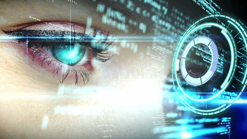 Datenverarbeitung und menschliche Augen stock abbildung