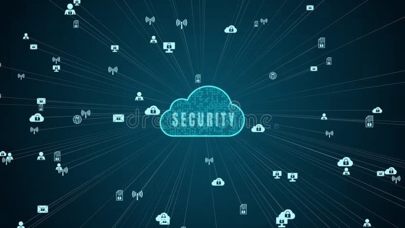 Datenverarbeitungsinternetsicherheitskonzept der sicheren Wolke des Informationsnetzes digitalen vektor abbildung