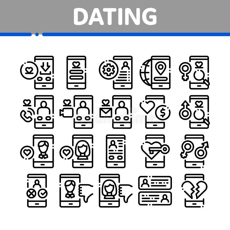 Dating App Collection Elements Icons Set Vector vector illustration Dating App Collection Elements Icons Set Vector vector illustration