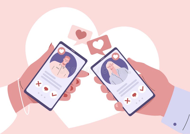 Online Dating App. Love Sites, Phone Relationship Social Application Stock  Vector - Illustration of design, display: 197433635