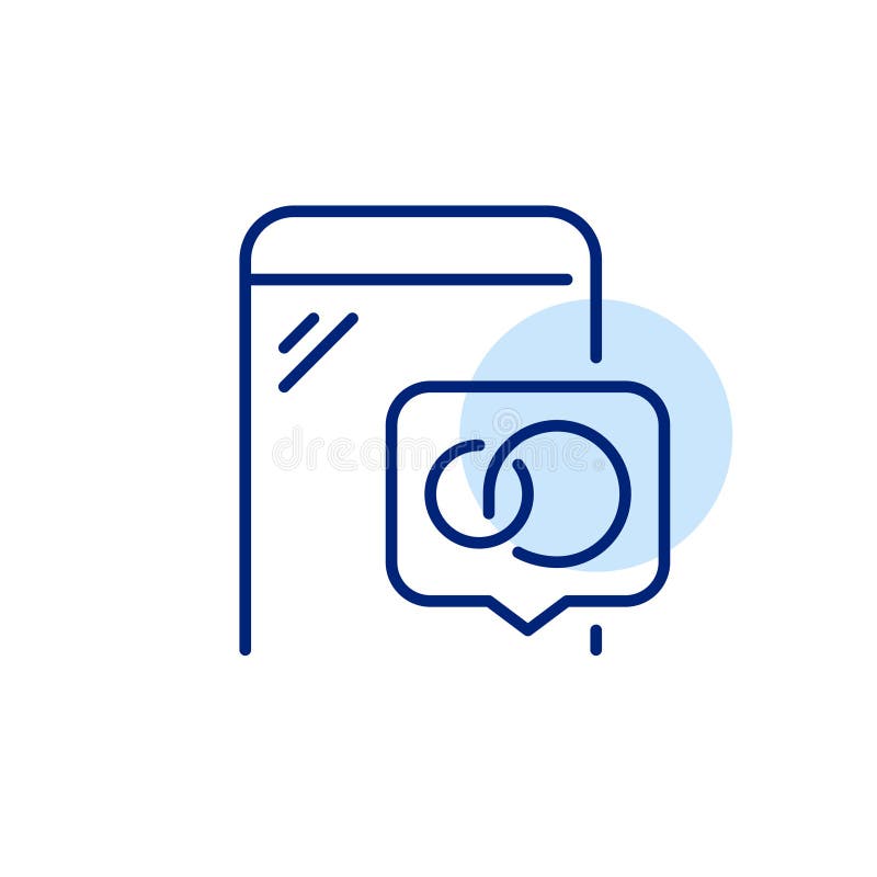 Dating app with possibility of looking for marriage mate. Pixel perfect, editable stroke line icon stock illustration Dating app with possibility of looking for marriage mate. Pixel perfect, editable stroke line icon stock illustration