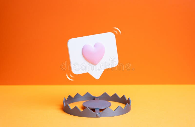 The Dating App Trap. Digital Security. Online deception, personal data risks royalty free stock photography