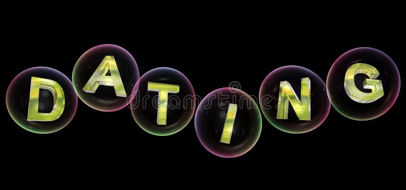 The dating word in bubble vector illustration