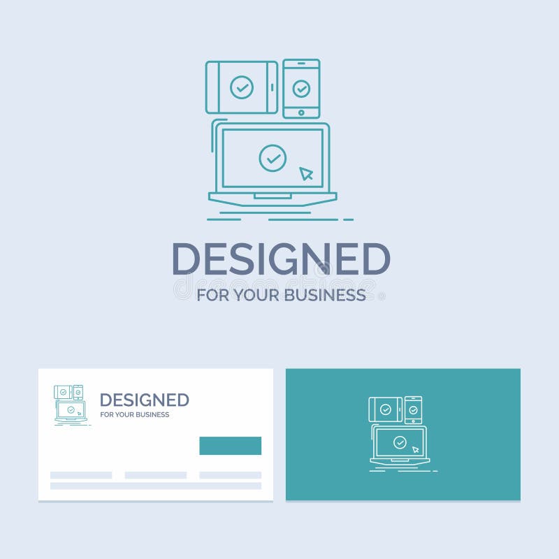 dator apparater, mobilt som är svars-, teknologiaffär Logo Line Icon Symbol för din affär Turkosaff?rskort med vektor illustrationer dator apparater, mobilt som är svars-, teknologiaffär Logo Line Icon Symbol för din affär Turkosaff?rskort med vektor illustrationer