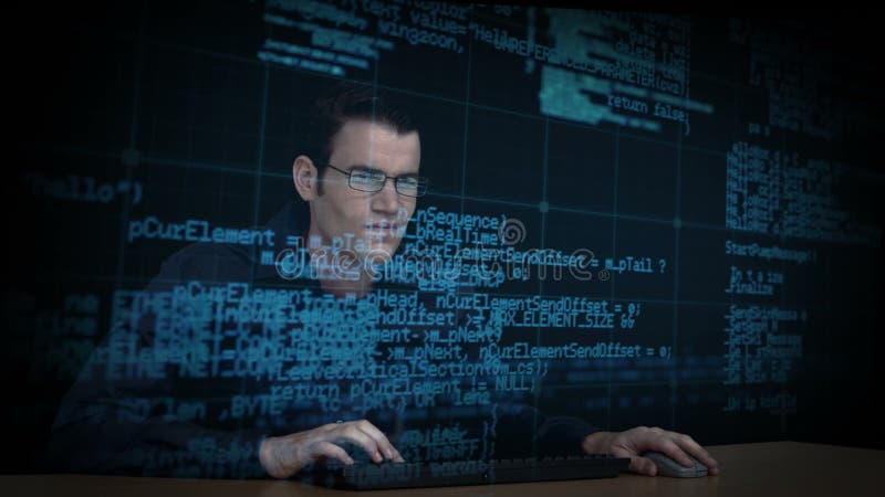 Hacker descarga datos almacen de video