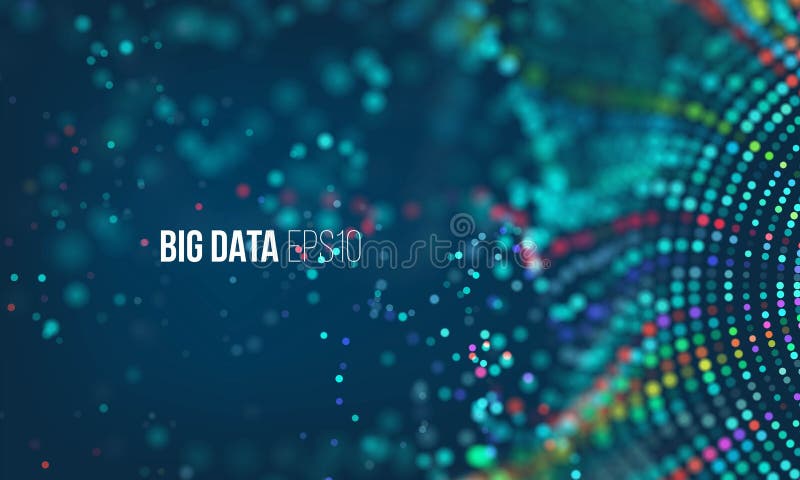 Data sorting flow process. Big data stream futuristic infographic. Colorful particle wave with bokeh and glow. Data sorting flow process. Big data stream futuristic infographic. Colorful particle wave with bokeh and glow