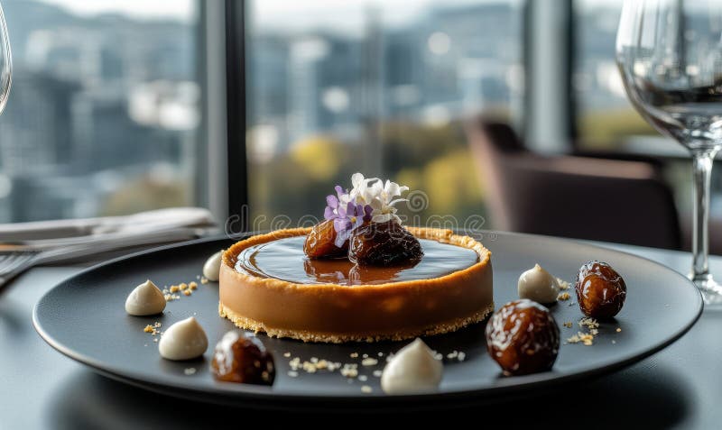 Datum oder Früchte traditionelle marokkanische Rezepte süße Dessert in einer modernen Fusion Interpretation international lizenzfreies stockfoto