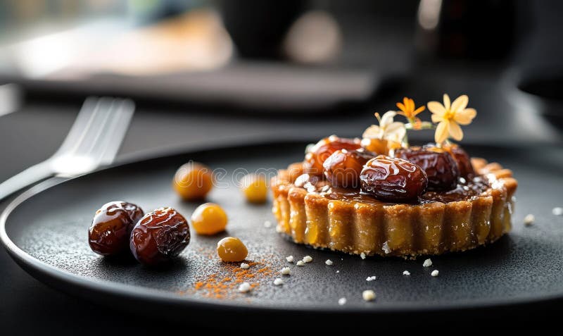 Datum oder Früchte traditionelle marokkanische Rezepte süße Dessert in einer modernen Fusion Interpretation international lizenzfreie stockfotografie