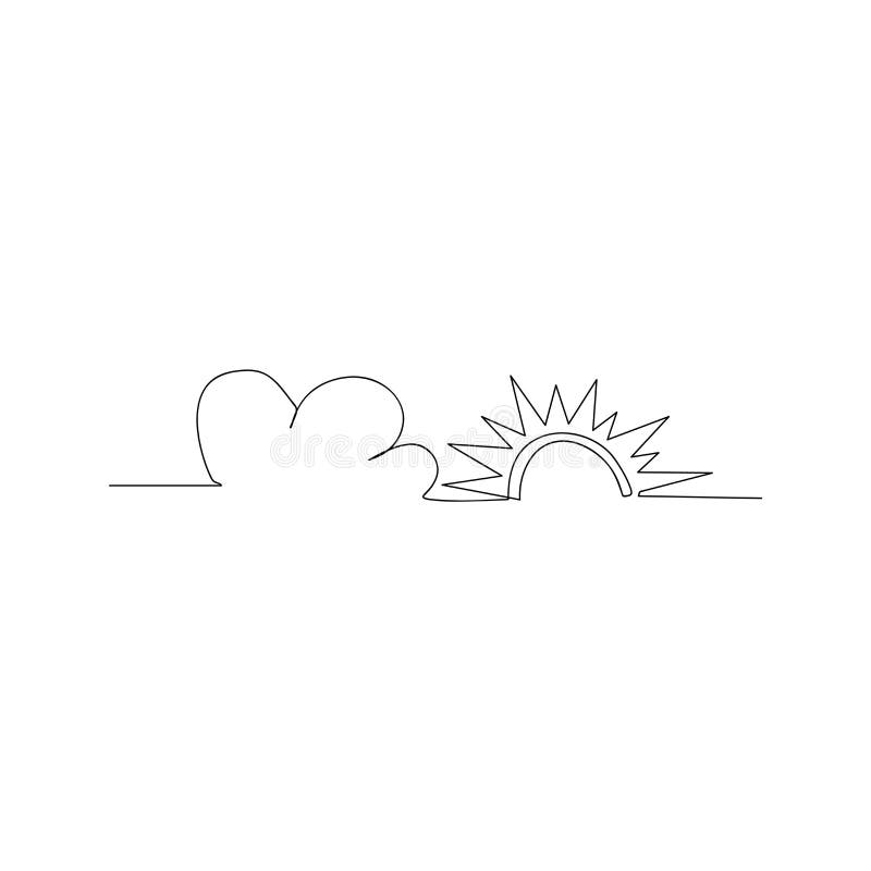 Dauerzeichnung von Sonne und Wolke Einzelzeichnung des Konzepts der Sonne und der Wolke Dünnschichtvektor lizenzfreie abbildung Dauerzeichnung von Sonne und Wolke Einzelzeichnung des Konzepts der Sonne und der Wolke Dünnschichtvektor lizenzfreie abbildung