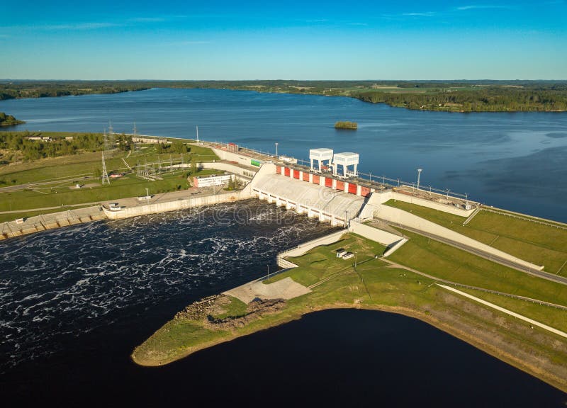 Hydroelectric Power Station In Latvia. Daugava River, Plavinas. Stock