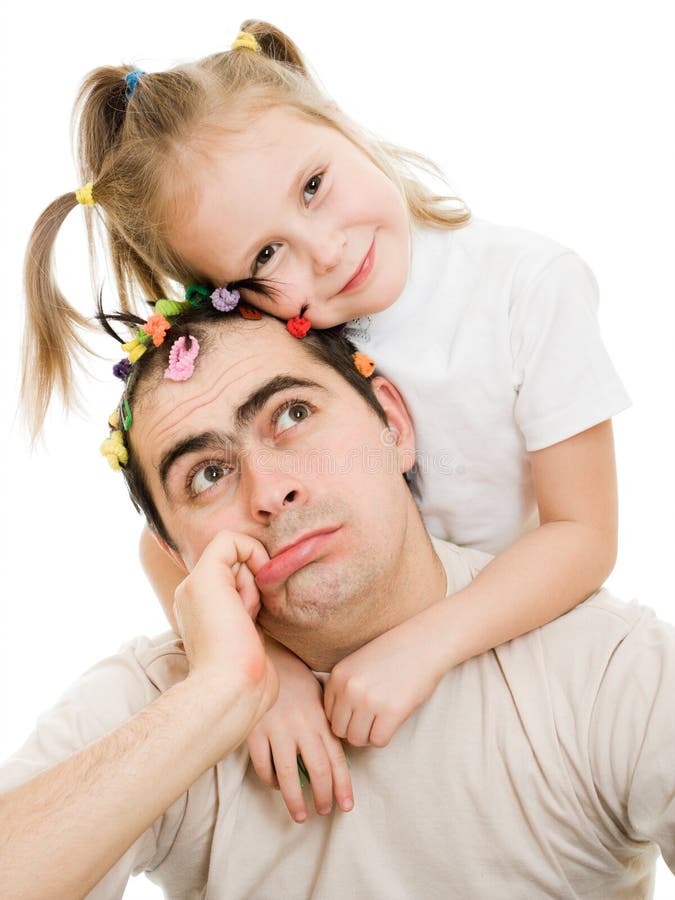 Daughter hugging her father