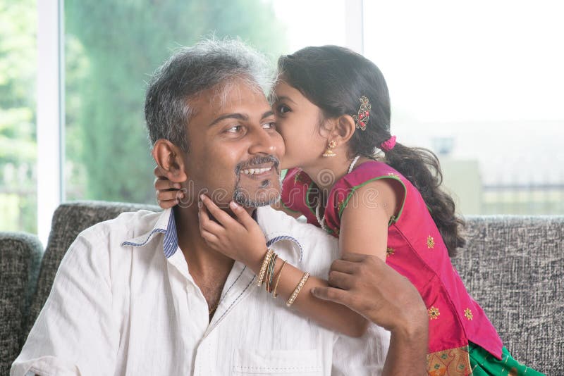 Daughter Kissing Dad Stock Photo Image Of Daddy Love 57307170