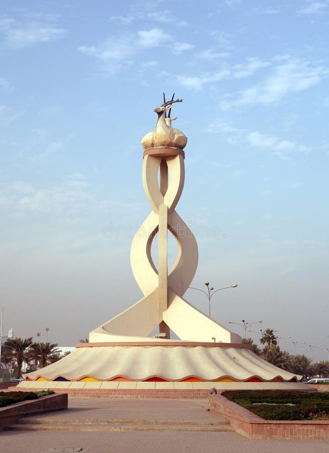 Dauhańska oryx pomnikowy Qatar obrazy stock