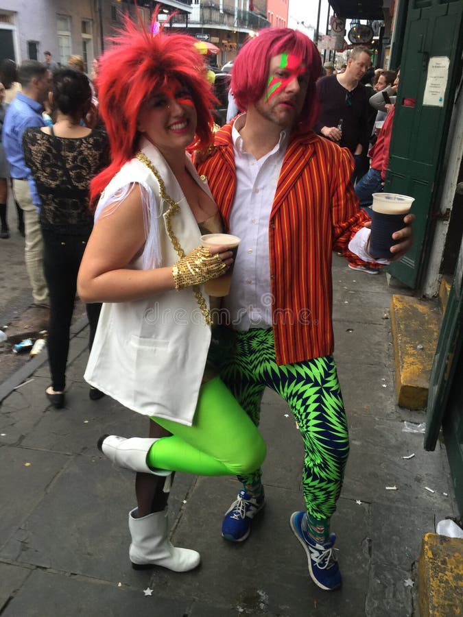 David Bowie Fans in New Orleans royalty-vrije stock afbeelding David Bowie Fans in New Orleans royalty-vrije stock afbeelding