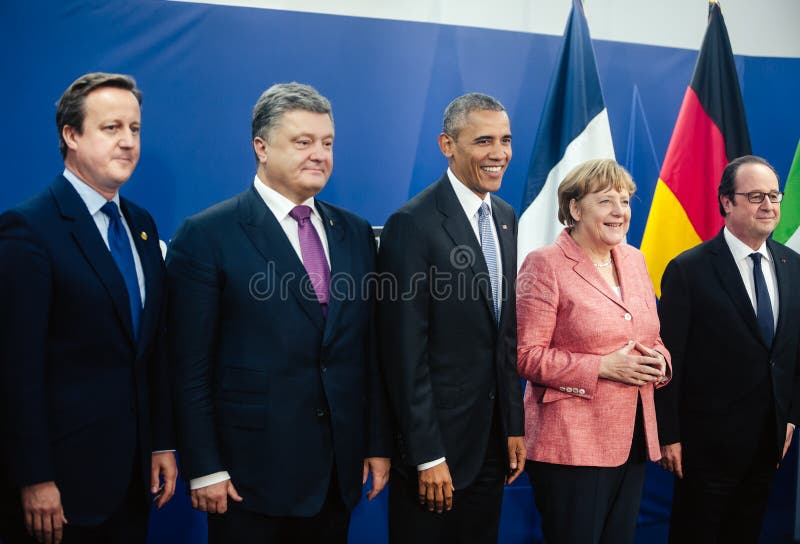 David Cameron, Petro Poroshenko, Barack Obama, Angela Merkel, Fr