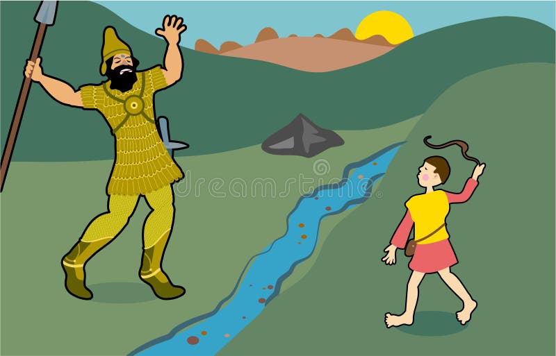 David e Goliath royalty illustrazione gratis