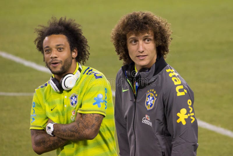 David Luiz and Marcelo editorial stock image. Image of real - 44613234
