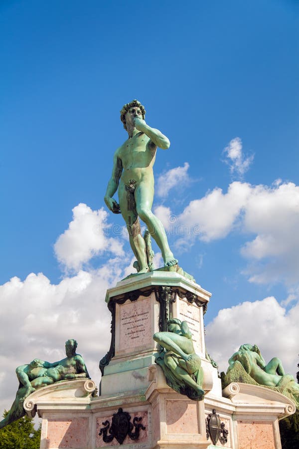 David Statue in Piazzale Michelangelo in Florence, Italië royalty-vrije stock foto David Statue in Piazzale Michelangelo in Florence, Italië royalty-vrije stock foto
