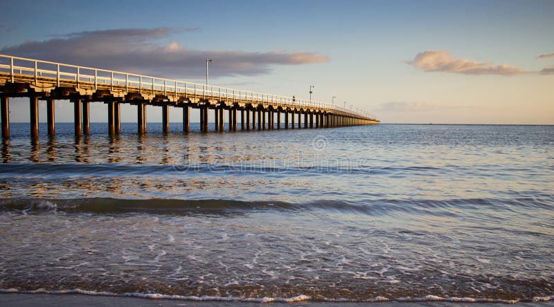 Dawn Urangan Jetty Hervey Bay Australia Stock Image 