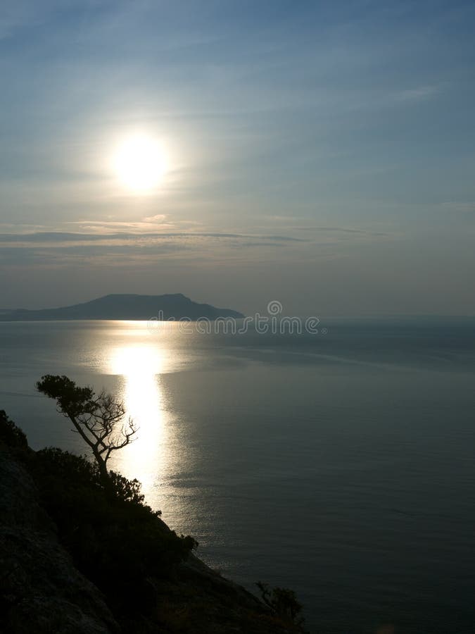 Dawn over mountain coast