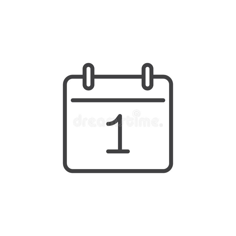 Day 1 calendar line icon stock vector. Illustration of simple 141402451