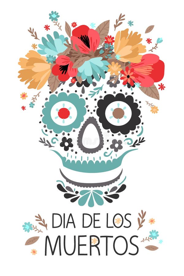 Floral Sugar Skull, Beauty and Elegance Meets the Macabre, Isolated on  White Background - Generative AI Stock Illustration - Illustration of  vintage, danger: 273535081