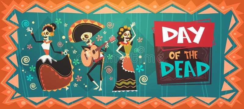 Day Of Dead Traditional Mexican Halloween Dia De Los Muertos Holiday Party stock illustration Day Of Dead Traditional Mexican Halloween Dia De Los Muertos Holiday Party stock illustration
