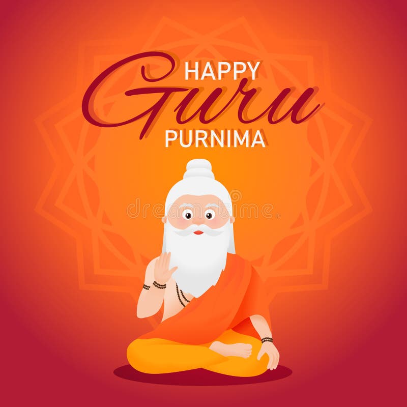 Day of Honoring Celebration Guru Purnima Stock Vector - Illustration of  india, male: 151612487