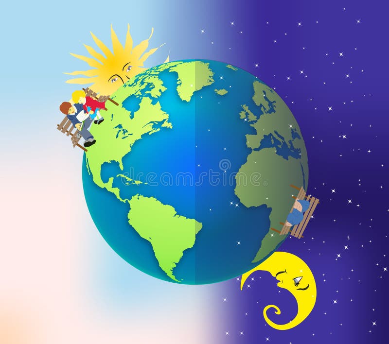 Day and night stock illustration. Illustration of space - 56262881