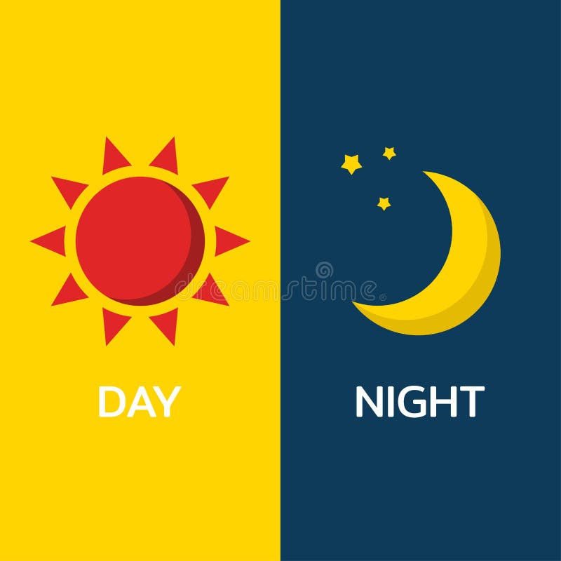 Day and Night Concept, Sun and Moon, Vector, Illustration Stock Vector ...