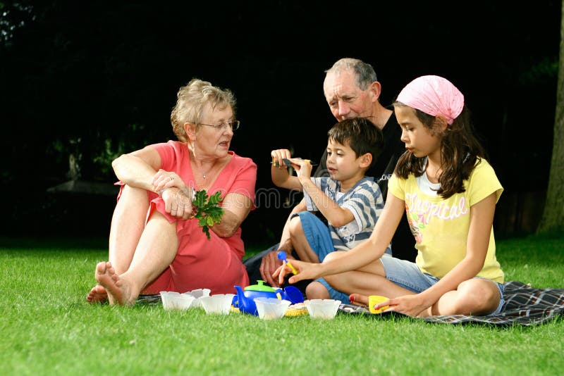 Day in park with grandparents royalty free stock photos Day in park with grandparents royalty free stock photos