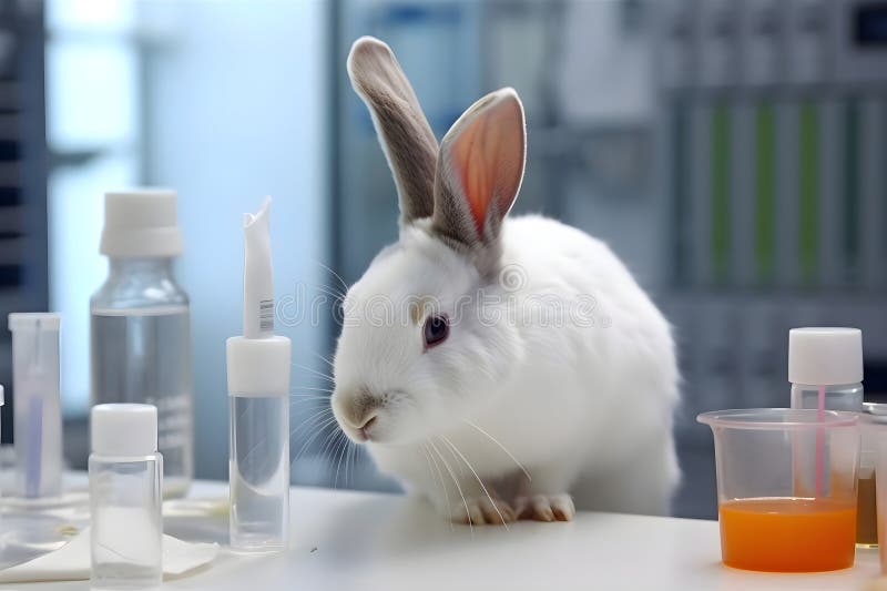 Day of Protection of Laboratory Animals, White Rabbit in the Lab