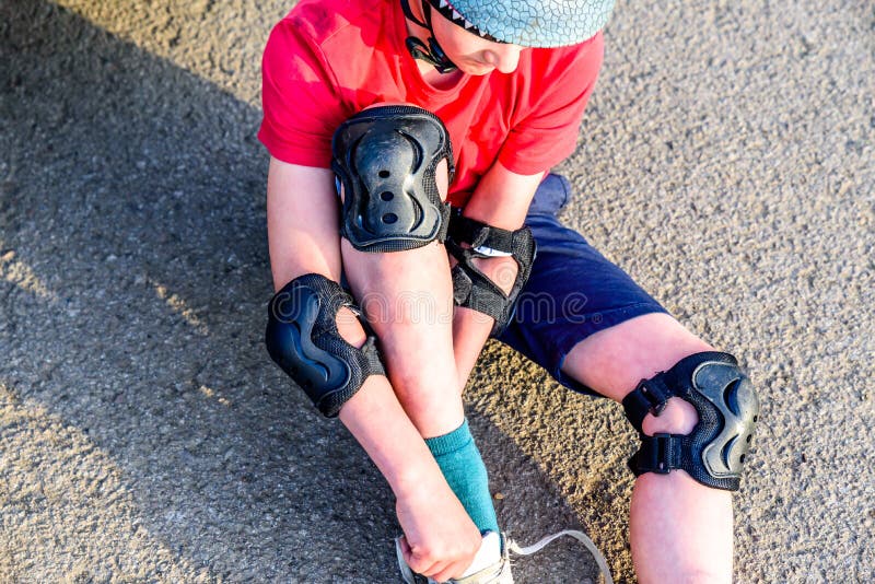 Day View Teen Boy Change Boot on Car Parking Stock Photo Image of