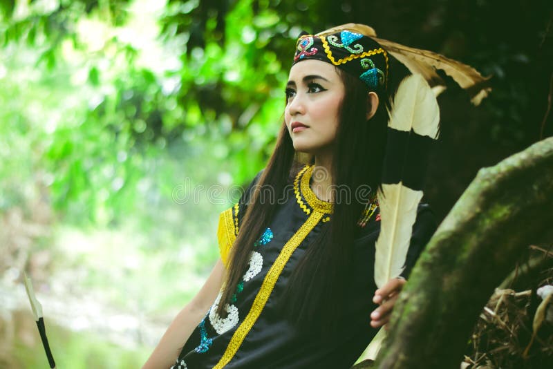 Dayak Girl  editorial stock photo Image of borneo dayak 