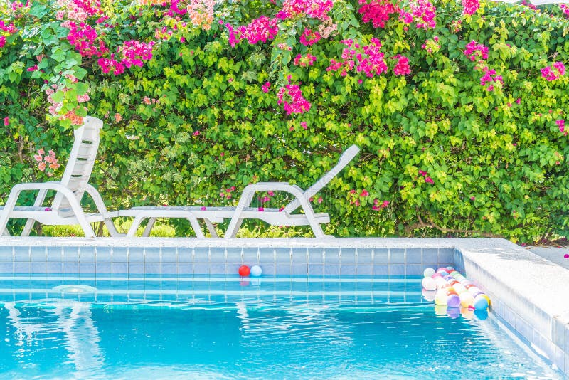 Daybed and Swimming pool stock image. Image of pool, architecture