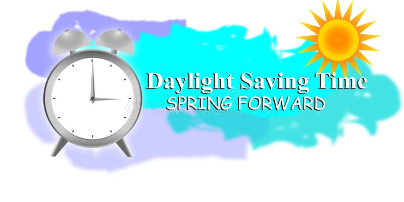 Daylight Saving Time with clock and sun