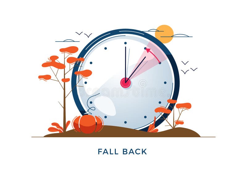 Clock Illustration End of Summer Time Stock Illustration