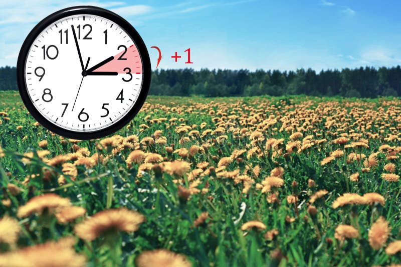 Daylight Saving Time. DST. Wall Clock Going To Winter Time Stock Image