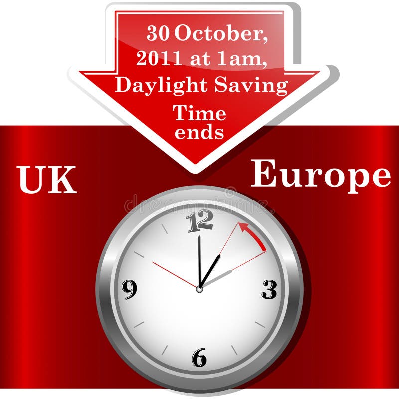 European summer time ends clock with cloud Vector Image