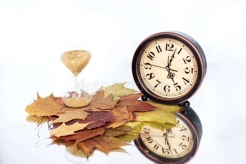 Daylight Saving Time. Wall Clock Going To Winter Time Stock Image Image of orange, move 127477521