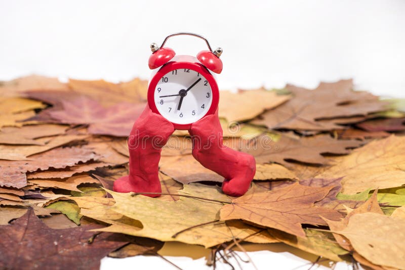 Daylight Saving Time. Wall Clock Going To Winter Time. Autumn